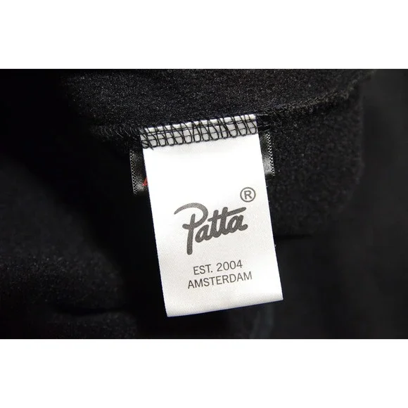 Patta Polartec Fleece Jacket Mens 2XL Black 1/2 Zip Pullover Side Zips Outdoor